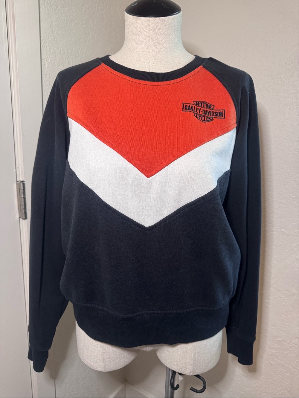Harley-Davidson Women's Black & Orange  Pullover Sweater